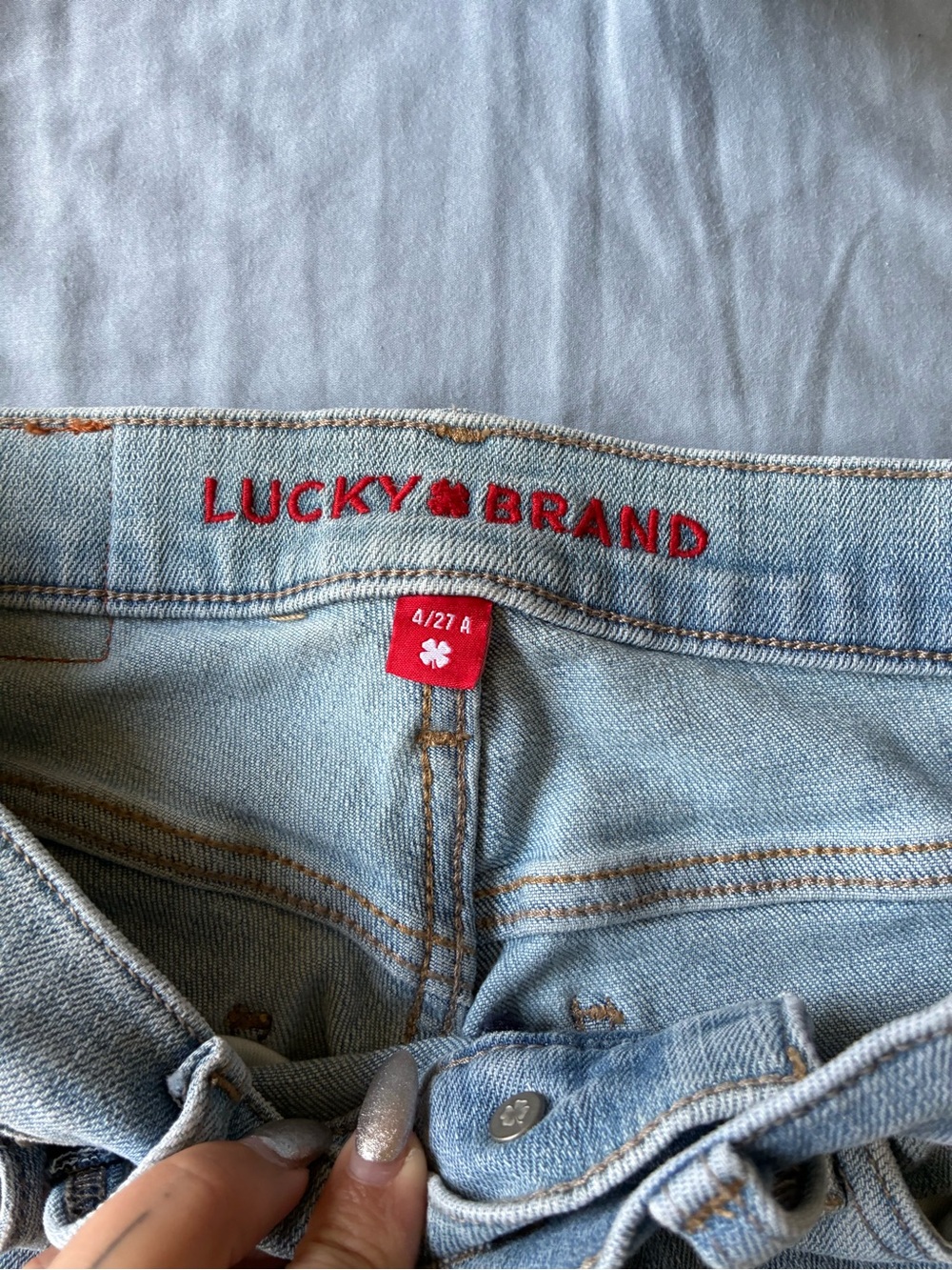 Lucky Brand Light Blue Denim Jeans with Red Logo